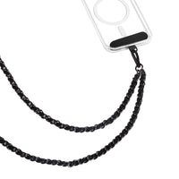 Evry Universal Metallic Chain & Vegan Leather Crossbody Phone Strap - Black & Black-Compatible with all smatphones