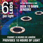 Bell+Howell Solar Outdoor Mosaic Decorative LED Pathway Disk Lights - Radiant Oak Brown - 4 Pack-Quick & easy to setup - assembly and mounting - attach included stakes for stable ground mounting four corner stake helps prevent shifting during mowing or play