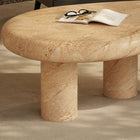 Modway Elowen Indoor/Outdoor Patio Textured Faux Travertine Coffee Table - Travertine-Cylindrical Legs