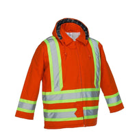 Forcefield Hi-Vis Cotton Canvas Duck Parka - Orange - X-Large-Orange cotton