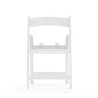 Flash Furniture Kids White Resin Folding Chair with White Vinyl Padded Seat-White Vinyl Padded Upholstered Seat