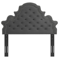 Modway Diana Tufted Performance Velvet Twin Headboard - Charcoal-Tufted Twin Headboard