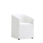 Manhattan Comfort Anna Round 23.23" Modern Faux Leather Upholstered Dining Armchair - Cream-Weight Capacity: 300 lb