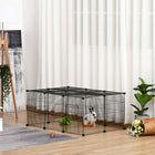 PawHut 18" H 16-Panel Small Animal Cage with Door-Made of solid metal wire with a powder-coated finish, ensuring a stable cage for everyday use 