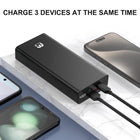 MyBat Pro 20000mAh 20W Power Bank - Black-Recharges in 2.5 hours via USB-C or Micro USB