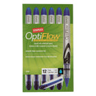 Staples OptiFlow Needle-Tip Rollerball Pens - 0.5 mm - Blue - 12 Pack-Easy-flowing ink offers extra-smooth writing