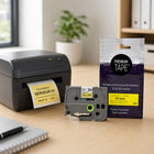 Premium Tape Compatible with Brother TZ-641, TZ641, TZE-641, TZE641 - Black / Yellow - 18 mm-18 mm tape width with 8 m total tape length per cassette.
