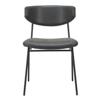 Zuo Charon Dining Chair - Vintage Black - Set of 2-Plush and durable faux leather fabric