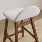 Modway Juno Wood Counter Stool - Ivory Fabric - Set of 2-Splayed Legs