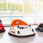 Qaba Toddlers 12V Ride-on Bumper Car with 360 Degree Spin and Remote Control - Orange-Option for remote or child driving enhances safety and control 