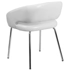 Flash Furniture Fusion Series Contemporary Leather Side Reception Chair - White-CA117 Fire Retardant Foam