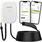 Emporia Classic Level 2 48A EV Charger with 24' Cable - NACS (TESLA) - Hardwired - White-Delivers up to nine times faster charging speed with up to 46 miles per hour when using a hardwired connection at 48A, significantly faster than standard wall outlets for efficient and reliable electric vehicle charging