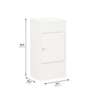 Ceha Canada Large Parcel Drop Box - 21" W x 16" D x 41" H - White-ANTI-THEFT PROTECTION: Secure key lock, internal hinge, anti-theft baffle, reinforced screws, and hydraulic poles ensure your parcels are safe from theft and damage