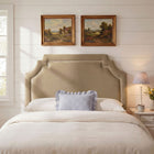 Modway Magnolia Stain-Resistant Performance Velvet King Size Headboard - Taupe/Almond-Scalloped Silhouette