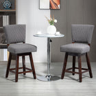 HOMCOM Swivel Bar Stools with Rubber Wood Legs and Footrests - Dark Grey - 2 Pack-360-degree swivel seat ensures a free dialogue
