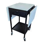Eddie's Folding Retail Utility Cart with Locking Drawer - 48" W x 20" D-Expansive Work Surface: Featuring two 15" drop leaves, the cart expands to a generous size of 48" x 20", providing ample workspace for efficient organization and processing