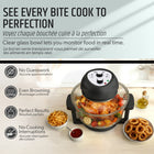 Granitestone Big Boss 16 qt Extra Large Glass Air Fryer with 3 Cooking Sections and Stainless Steel Racks - Black-Cook like a pro every time: simple time and temperature dials help you nail meats, seafood, and veggies with consistent, delicious results
