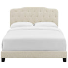 Modway Amelia Upholstered Fabric Queen Bed - Beige-Box Spring Required (Not Included)