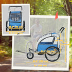 Aosom 2-in-1 Bike Trailer for Kids, Foldable Baby Stroller Carrier - Blue-Five-point safety harness to keep your child strapped in 