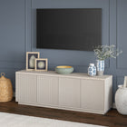 Hudson&Canal Hanson TV Stand for TV's up to 75" - Alder White-Product Dimensions: 15.5" L x 70" W x 24" H