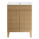 Modway Render 24" Bathroom Vanity - Oak/White-8" Widespread Holes