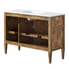 Modway Elysian 48" Wood Single Sink Bathroom Vanity - White/Brown-Burl Wood Veneer