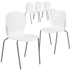 Flash Furniture HERCULES Series Stack Chairs - White - 5 Pack-Set of 5 Multipurpose Stack Chairs