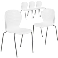 Flash Furniture HERCULES Series Stack Chairs - White - 5 Pack-Set of 5 Multipurpose Stack Chairs
