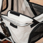 PawHut 4-Wheel One-Click Folding Pet Stroller with Brakes, Cup Holder and Travel Carrier - Grey-Mesh windows gives a sight whilst keeping ventilation 
