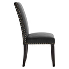 Modway Parcel Performance Velvet Dining Side Chairs - Charcoal - 2 Pack-Chair Weight Capacity: 285 lbs.