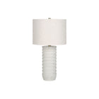 Monarch Specialties 28" H Table Lamp - Cream Resin / Ivory / Cream Shade-Brighten up any office, living room, or bedroom with this stylish textured 28"h cylinder shape table lamp, with a cream resin base in a ridged design, and ivory linen fabric drum shade topped with a chic gold finial