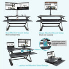 Victor High Rise Height Adjustable Standing Desk with Keyboard Tray (DCX760)-Work surface is made from durable wood with a scratch resistant PVC coating