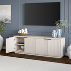 Hudson&Canal Mansfield TV Stand for TV's up to 78" - Alder White-Product Dimensions: 15.5" L x 70" W x 24" H