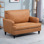 HOMCOM 45" Accent Chair with Wide Seat for Living Room - Brown-Extra-wide seat and long armrests increase relaxation 

