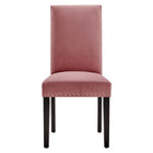Modway Parcel Performance Velvet Dining Side Chairs - Dusty Rose - 2 Pack-9