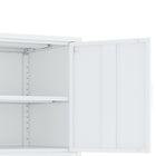 Manhattan Comfort Ava 23.6" Modern Accent Cabinet - White-Metal Legs with Adjustable Floor Protectors for Custom Fitted Stability