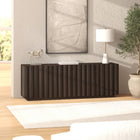 Hudson&Canal Molly Rectangular Fluted TV Stand for TV's up to 75" - Brown Oak-Features easy assembly