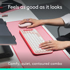 Logitech Pop Icon  Bluetooth Keyboard & Mouse Combos -  Rose-Make a Big Impression on the Quiet: The quiet keyboard has contoured, low-profile keys for comfortable typing, while the silent mouse features Silent Touch Technology to keep things extra quiet
