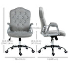 Vinsetto Adjustable Home Office Chair with Tilt Function - Grey-Mid back, padded armrests and foam padding for support and comfort