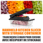 As Seen on TV NutriSlicer XL 4-in-1 Handheld Kitchen Slicer and Chopper with Storage Container - Black-The Nutrislicer XL is designed to ensure your hands stay safe while cutting and chopping foods by keeping them distant from the blades. The slicing guard provides added protection to ensure your hands stay safe during meal prep