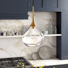 Hudson&Canal Ida 9.5" Wide Pendant with Glass Shade - Brass/Clear-Includes an adjustable 8 ft. cord, compatible with existing dimmer switches, bulbs not included