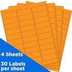 JAM Paper Mailing Address Labels, 1 x 2 5/8, Neon Orange, 3 sets of 120 (354328014g)-Orange