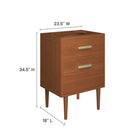 Modway Cassia 24" Teak Wood Bathroom Vanity Cabinet - Natural-Spacious Drawer