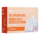 Perk Tall Kitchen Garbage Bags - Wave Top - 24" x 30" - White - 20 Pack-Tall white kitchen garbage bags measure 24" x 30"