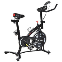 Soozier Exercise Bike - Stationary Bike with LCD Display-Heavy duty steel frame with triangular base supports up to 100kg for enhanced stability 