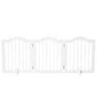 PawHut Freestanding Pet Gate with 2 Support Feet - White-Made of MDF, robust gate 
