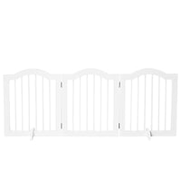 PawHut Freestanding Pet Gate with 2 Support Feet - White-Made of MDF, robust gate 