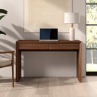 Hudson&Canal Pembroke Rectangular Desk - 48" W - Satin Walnut-Featuring two flat-front soft-glide drawers for storage