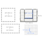 PawHut 24-Panel Heavy Duty Dog Playpen for Small Dogs - 24" H-Locking latch keeps the door securely closed