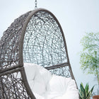 Modway Encase Outdoor Patio Rattan Swing Chair - Grey White-Waterproof Cushion Covers